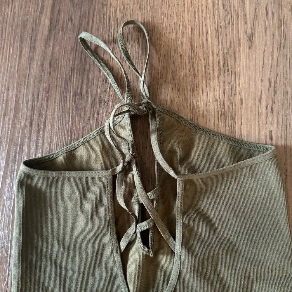 Free‎ People Secret Moss Ribbed Bodysuit